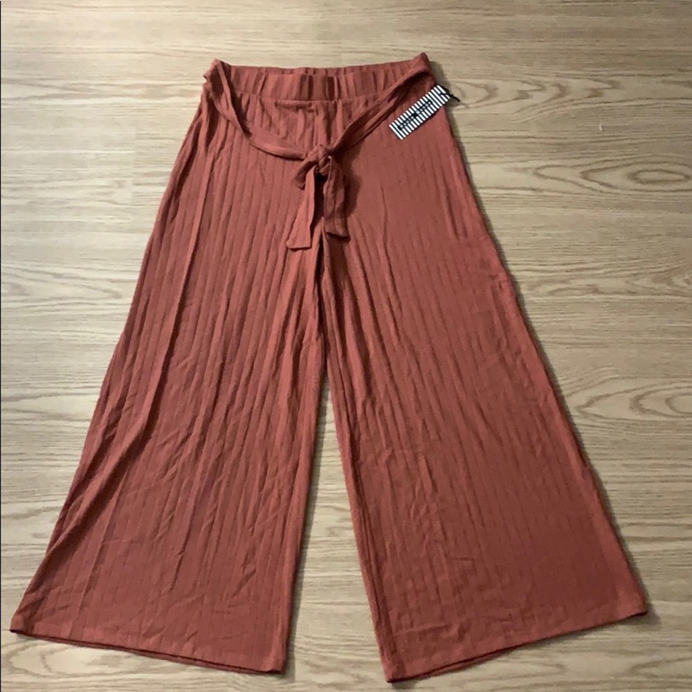 Burnt orange/ corral parachute pants